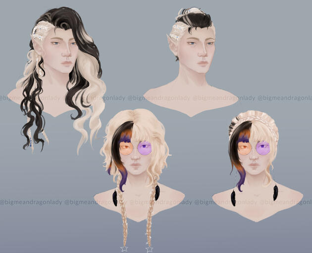 Dealta and Rowena Hairstyles (commission)